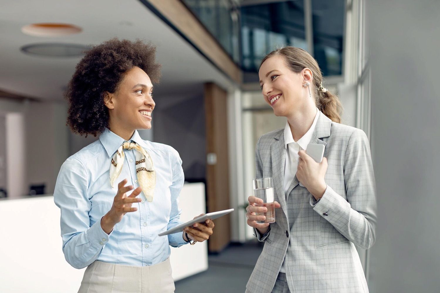 Two people having a discussion